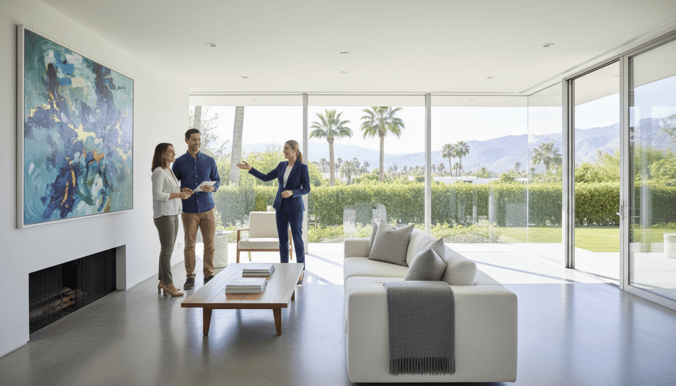 Professional real estate consultation in modern home