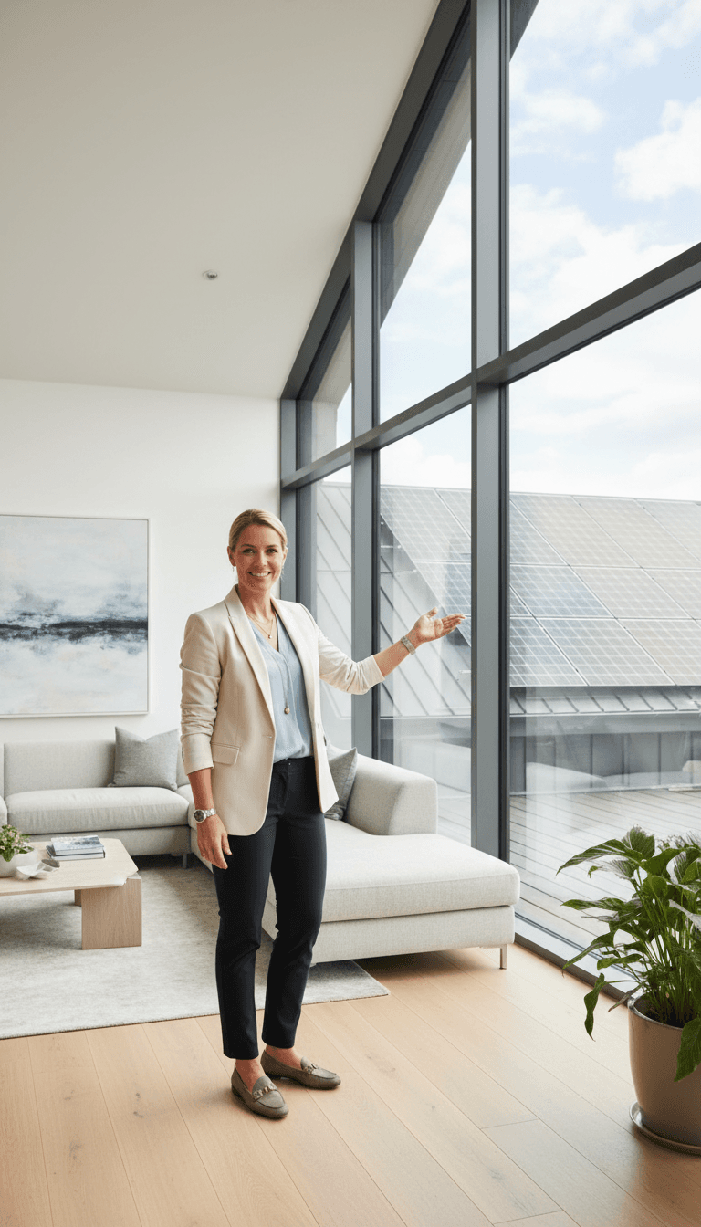 Satisfied homeowner in their home