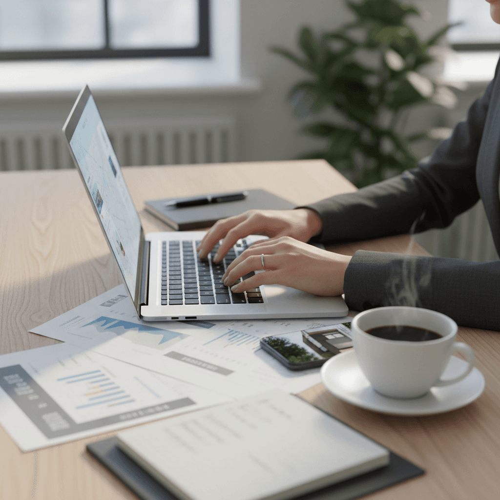 Property consultant preparing strategy for home sale